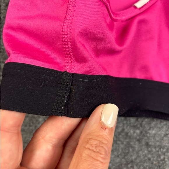 NIKE Women’s Pink/Black Dri-Fit Racerback Swoosh Sportsbra size: Medium - Picture 4 of 6